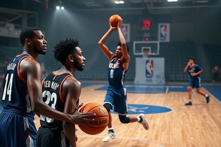 Conceitos visuais relacionados a Os jovens talentos que estão revolucionando a NBA em 2025